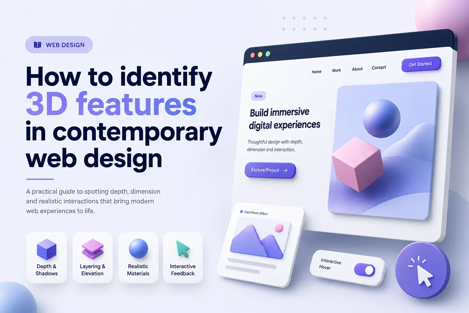 How to identify 3D features in contemporary web design